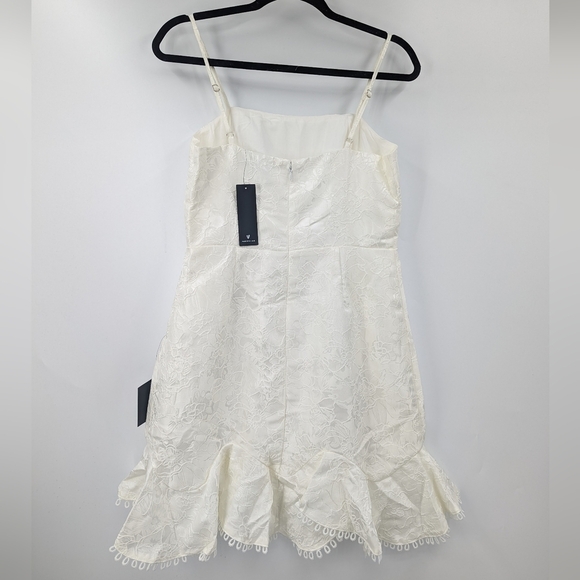 NWT LULU'S Soiree Bound Jacquard Ruffle Spaghetti Strap Mini Dress - Picture 6 of 7